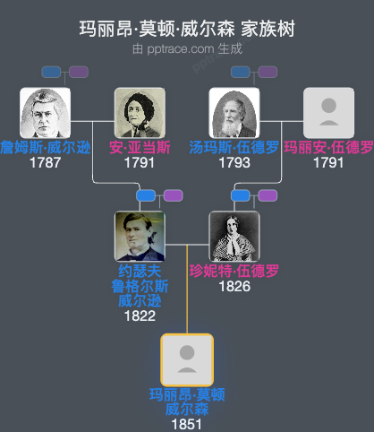 玛丽昂·莫顿·威尔森家族树全览