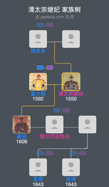 清太宗继妃家族树全览