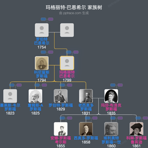玛格丽特·巴恩希尔家族树全览