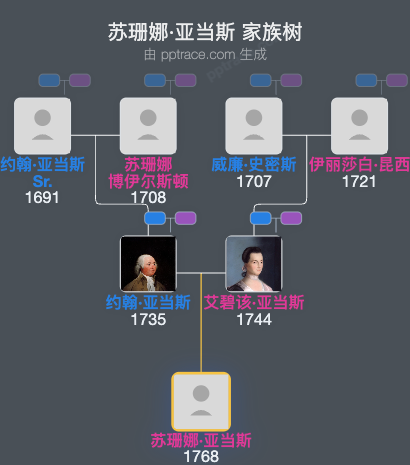 苏珊娜·亚当斯家族树全览