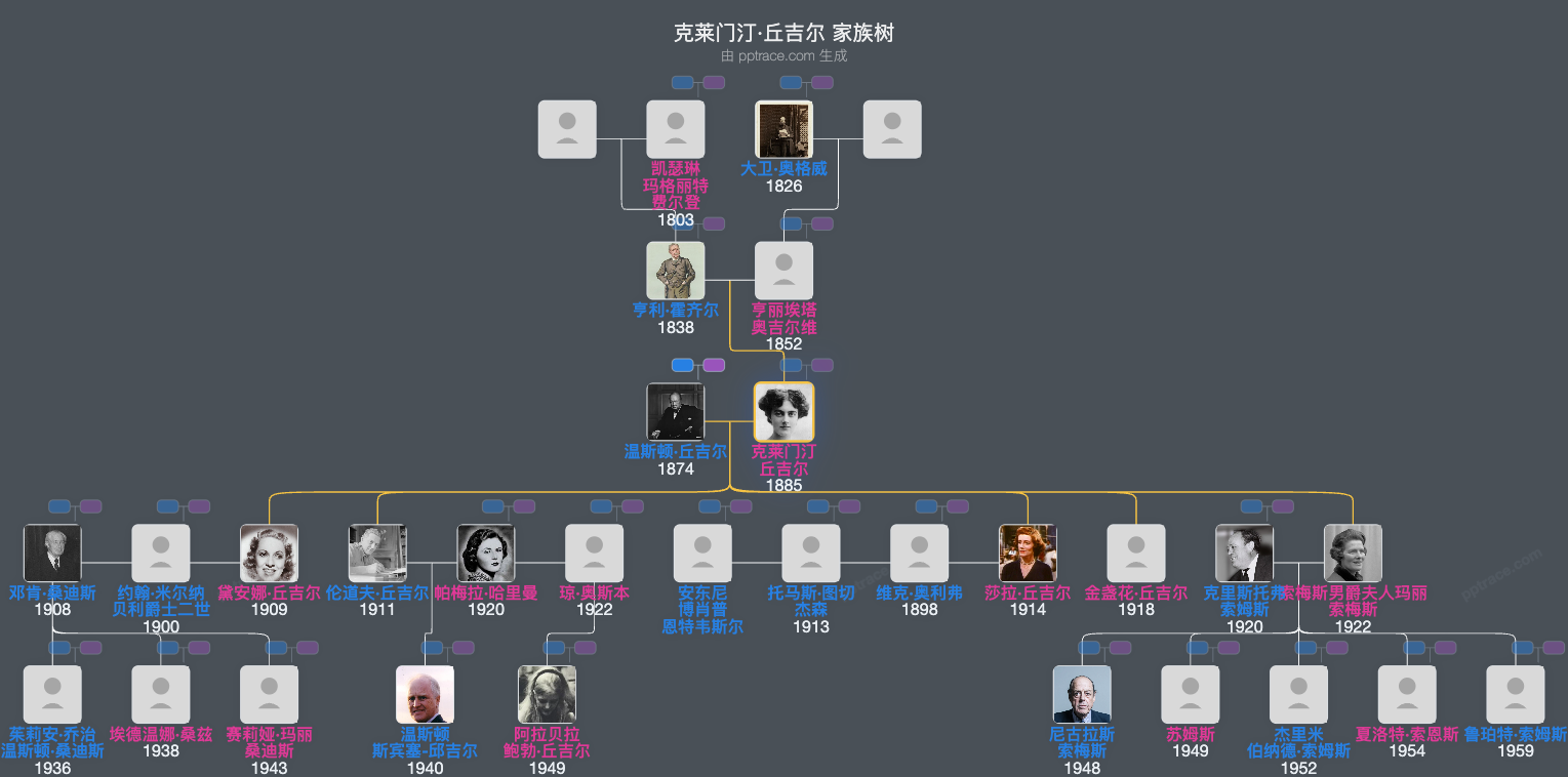 克莱门汀·丘吉尔家族树全览