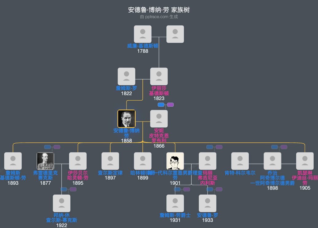 安德鲁·博纳·劳家族树全览