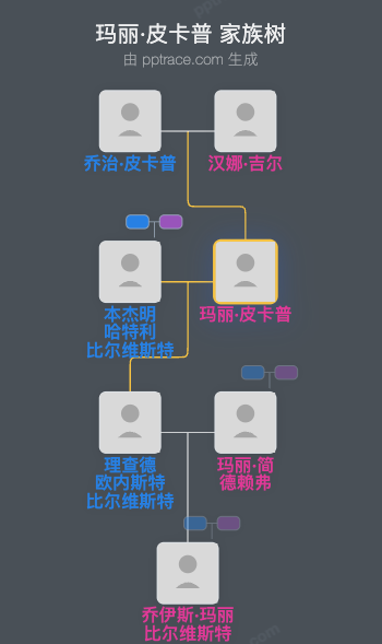 玛丽·皮卡普家族树全览