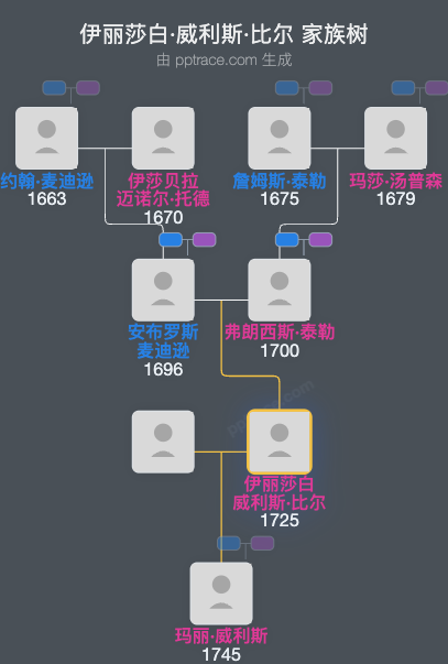 伊丽莎白·威利斯·比尔家族树全览