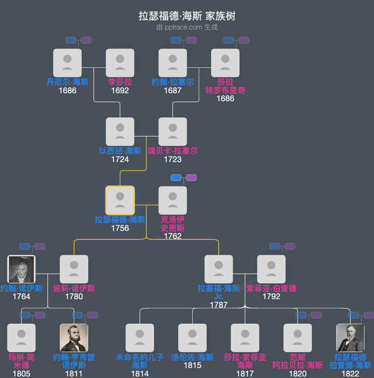 拉瑟福德·海斯家族树全览
