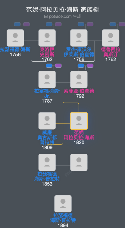 范妮·阿拉贝拉·海斯家族树全览