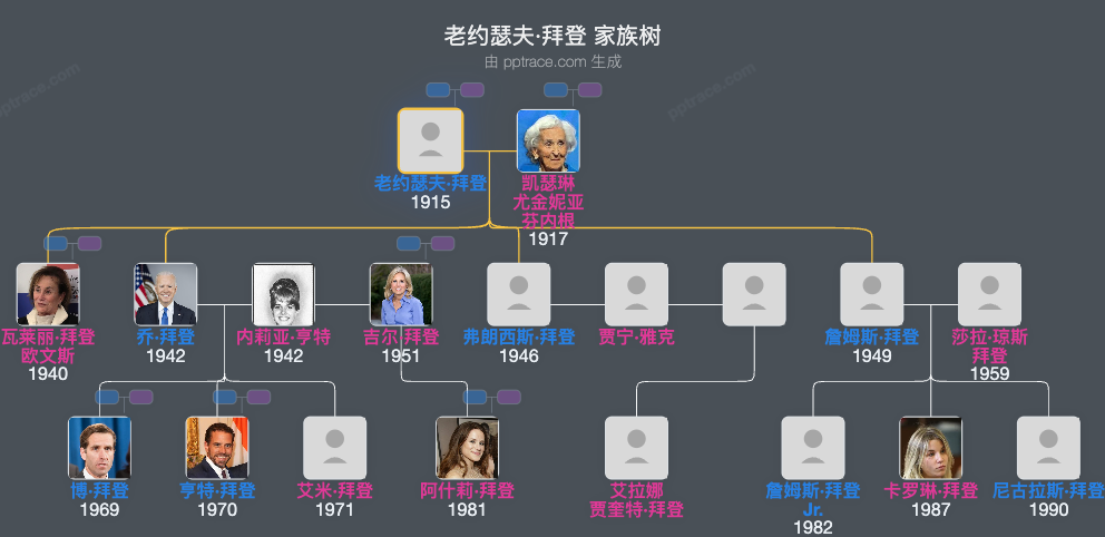 老约瑟夫·拜登 家族树全览