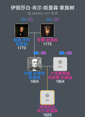 伊丽莎白·肖尔·哈里森家族树全览