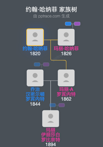 约翰·哈纳菲家族树全览