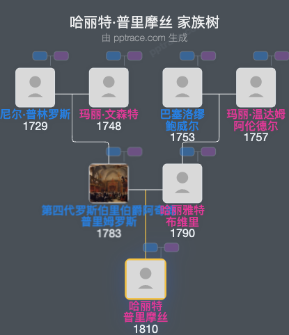 哈丽特·普里摩丝家族树全览