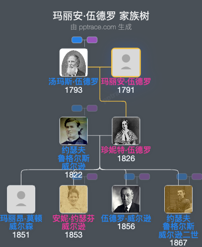 玛丽安·伍德罗家族树全览