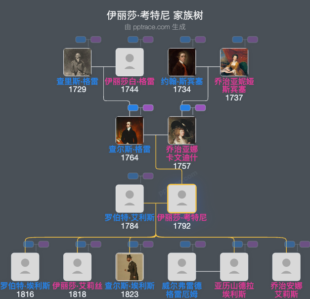 伊丽莎·考特尼家族树全览