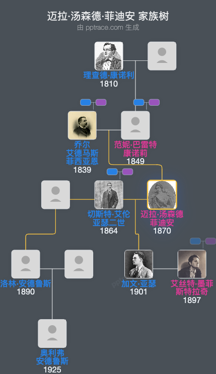迈拉·汤森德·菲迪安家族树全览