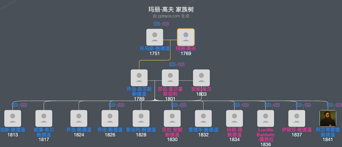 玛丽·高夫家族树全览