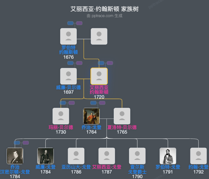 艾丽西亚·约翰斯顿家族树全览