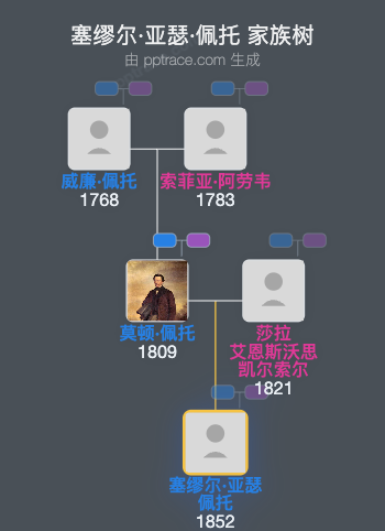 塞缪尔·亚瑟·佩托家族树全览