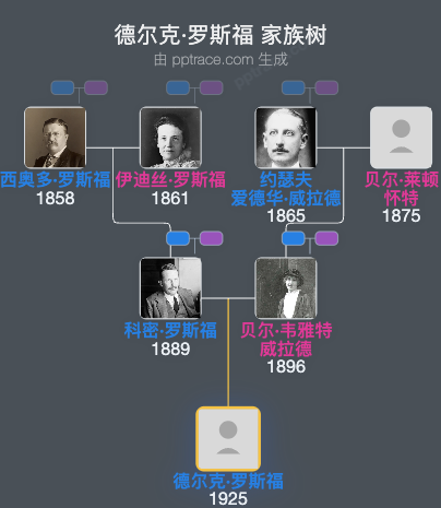 德尔克·罗斯福家族树全览