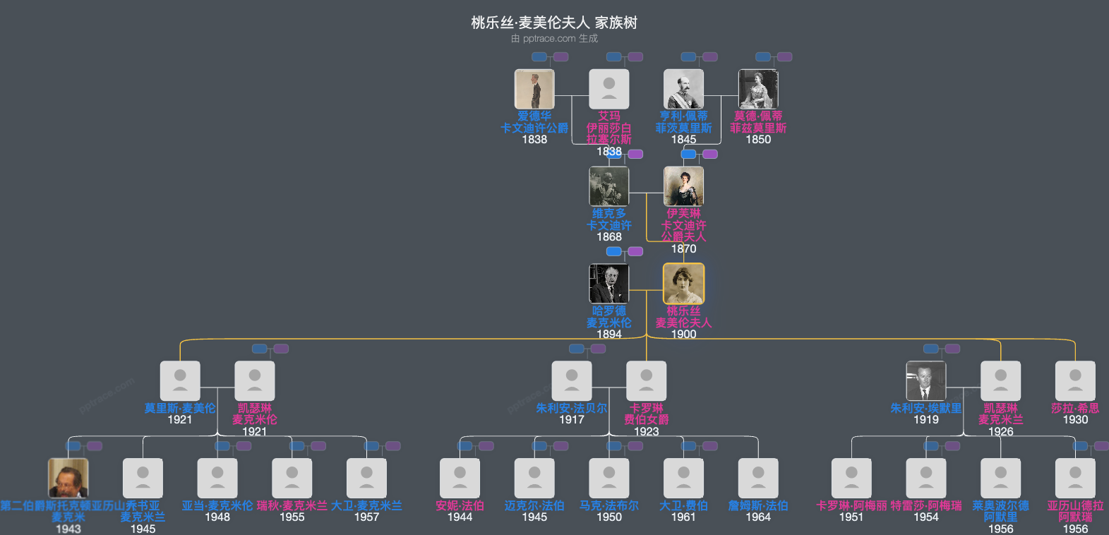 桃乐丝·麦美伦夫人家族树全览