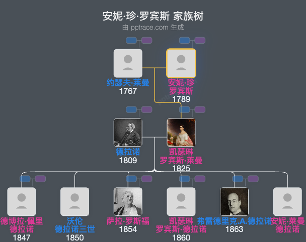 安妮·珍·罗宾斯家族树全览