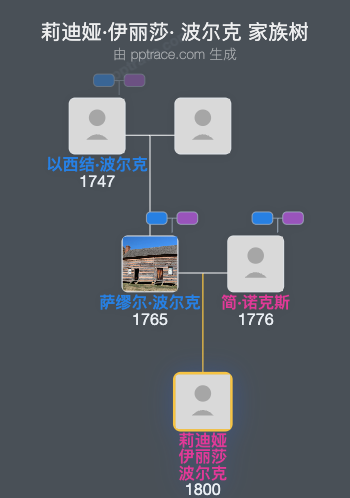 莉迪娅·伊丽莎· 波尔克家族树全览