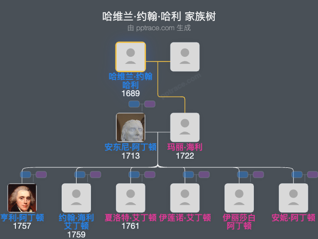 哈维兰·约翰·哈利家族树全览