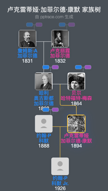卢克雷蒂娅·加菲尔德·康默家族树全览