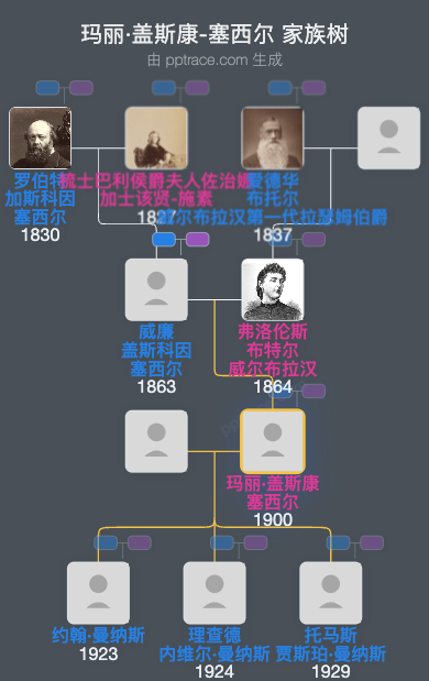 玛丽·盖斯康-塞西尔家族树全览