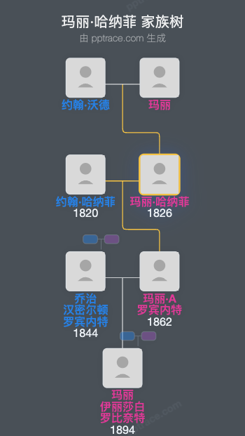 玛丽·哈纳菲家族树全览