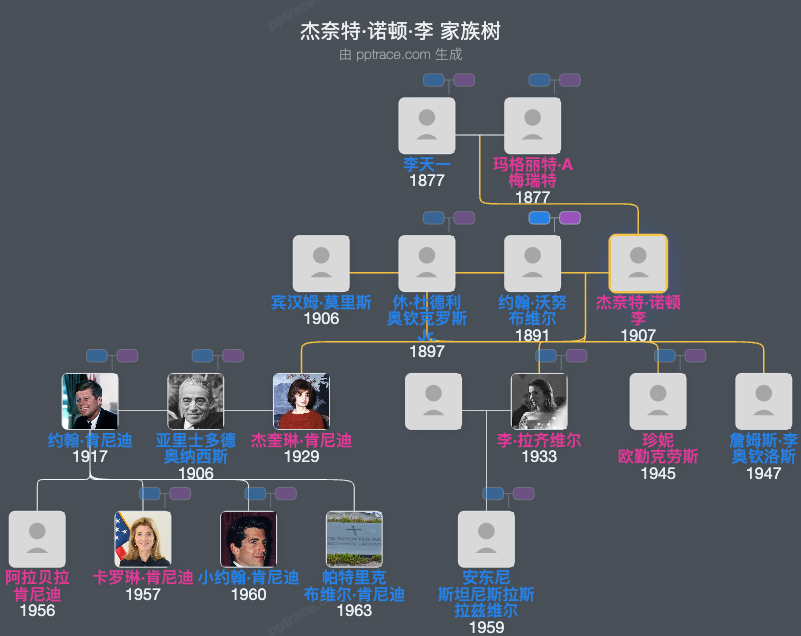 杰奈特·诺顿·李家族树全览