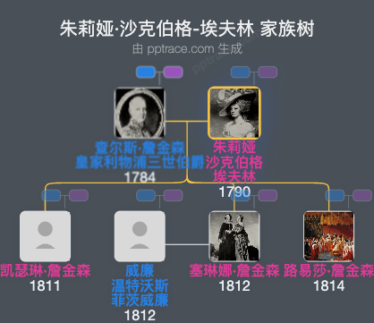 朱莉娅·沙克伯格-埃夫林家族树全览