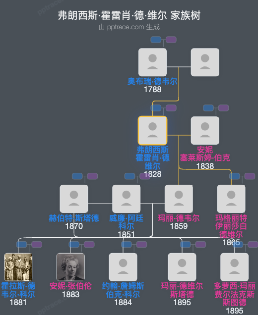 弗朗西斯·霍雷肖·德·维尔家族树全览