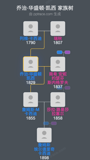 乔治·华盛顿·凯西家族树全览