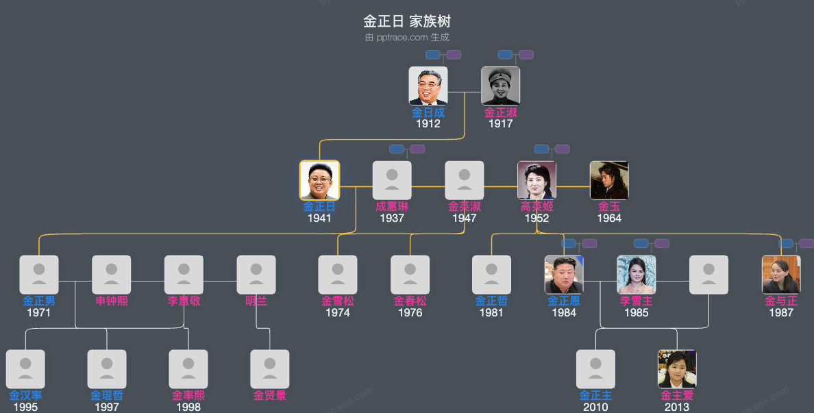 金正日 家族树全览