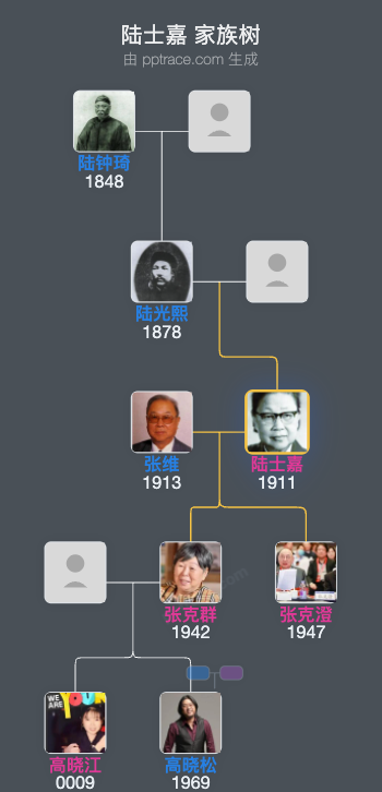 陆士嘉 家族树全览