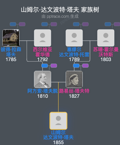山姆尔·达文波特·塔夫家族树全览