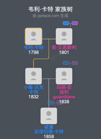 韦利·卡特家族树全览