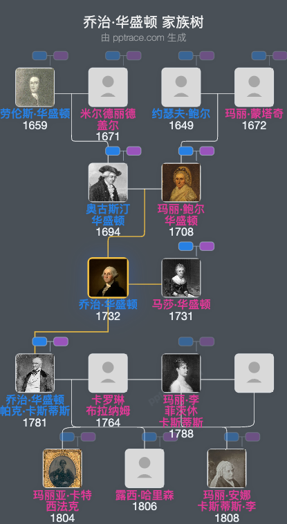 乔治·华盛顿家族树全览