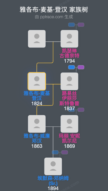 雅各布·麦基·登汉家族树全览