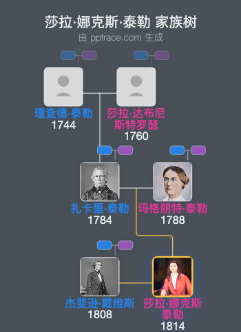 莎拉·娜克斯·泰勒家族树全览