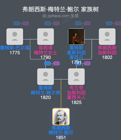 弗朗西斯·梅特兰·鲍尔家族树全览
