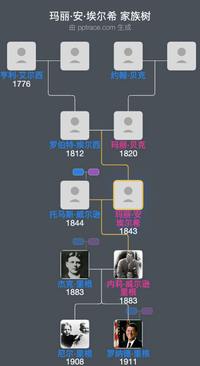 玛丽·安·埃尔希家族树全览