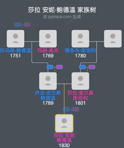 莎拉 安妮·鲍德温家族树全览