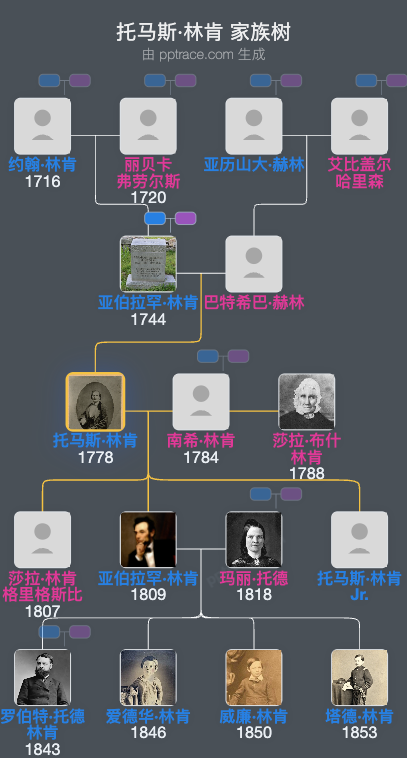 托马斯·林肯家族树全览