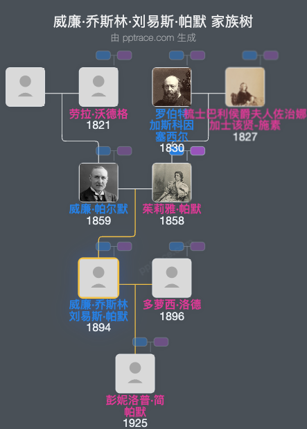 威廉·乔斯林·刘易斯·帕默家族树全览