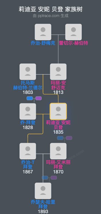 莉迪亚 安妮 贝登家族树全览