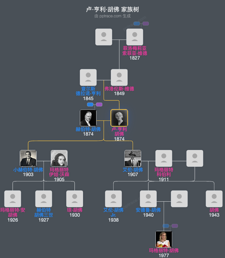 卢·亨利·胡佛家族树全览