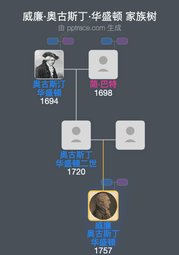 威廉·奥古斯丁·华盛顿家族树全览