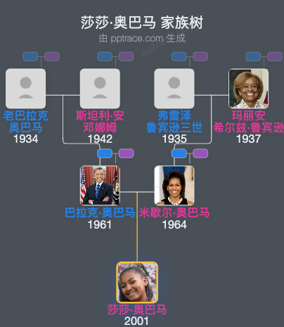 莎莎·奥巴马 家族树全览