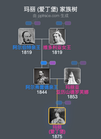 玛丽 (爱丁堡)家族树全览