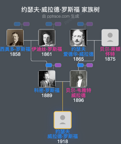 约瑟夫·威拉德·罗斯福家族树全览